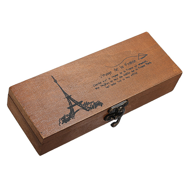 Dřevěná krabička s motivem Eiffelovy věže