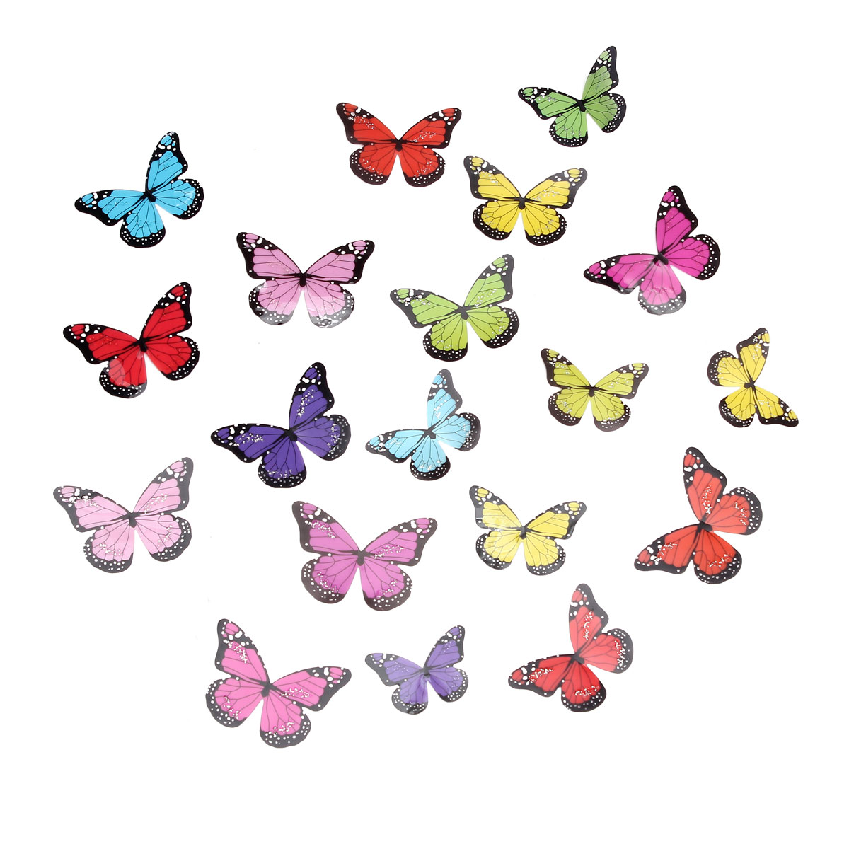 Sada 3D barevných motýlků na zeď